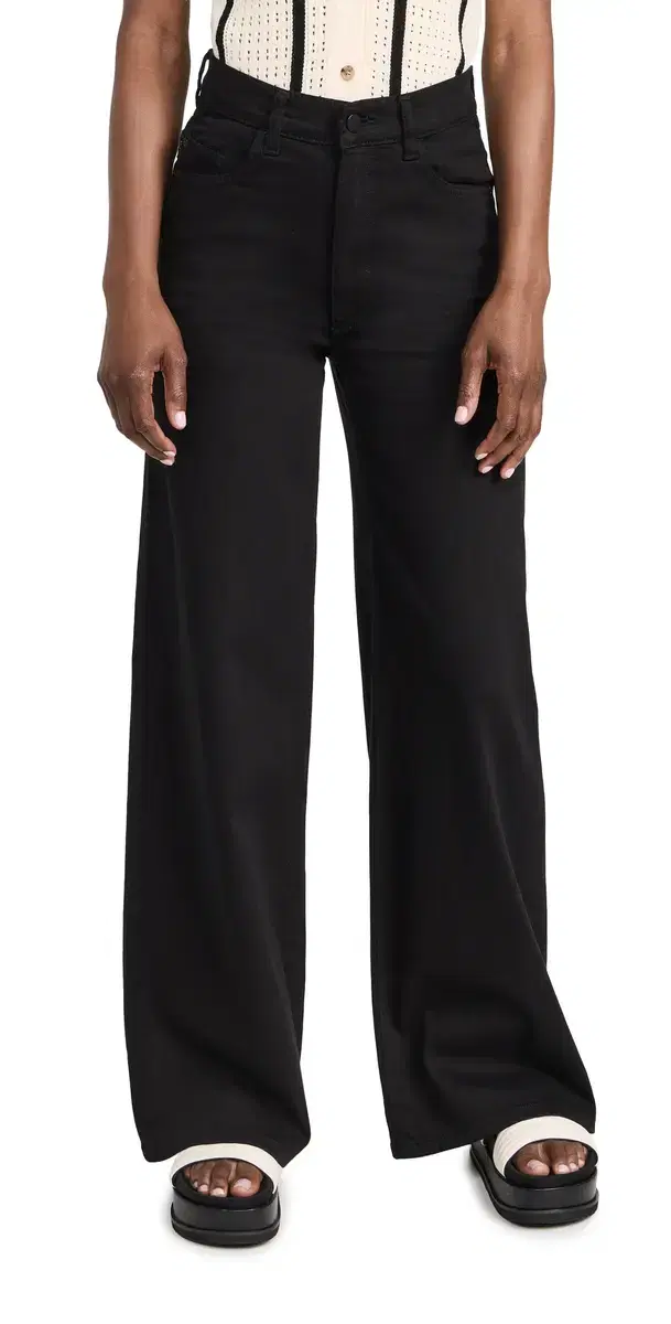 DL1961 Hepburn Wide Leg: High Rise Vintage Jeans Jet Black