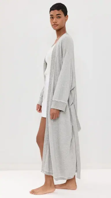 The Great. THE GREAT. The Sweatshirt Robe Light Heather Grey 0/1 | Thumbnail 4