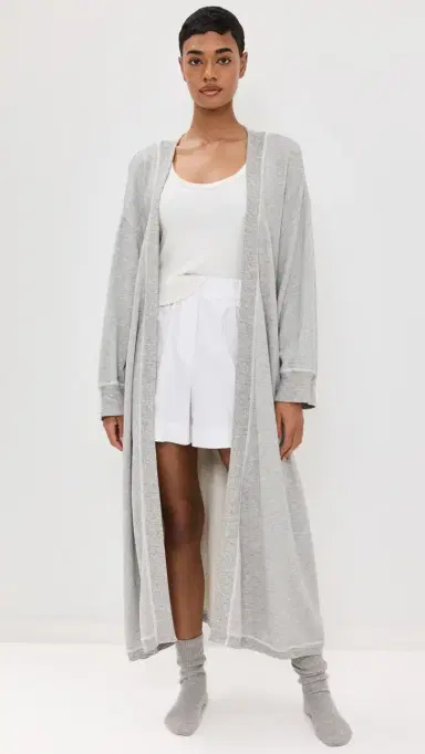 The Great. THE GREAT. The Sweatshirt Robe Light Heather Grey 0/1 | Thumbnail 5