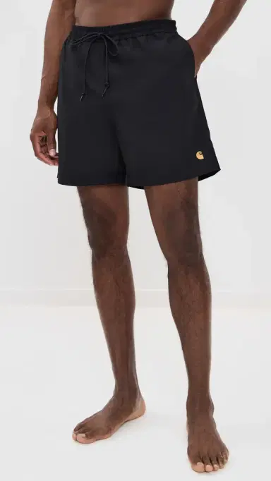 Carhartt WIP Chase Swim Trunks 6 Black / Gold | Thumbnail 2