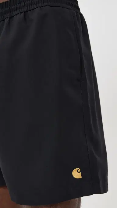 Carhartt WIP Chase Swim Trunks 6 Black / Gold | Thumbnail 6