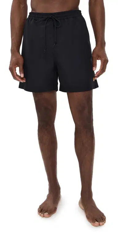 Carhartt WIP Chase Swim Trunks 6 Black / Gold | Thumbnail 1