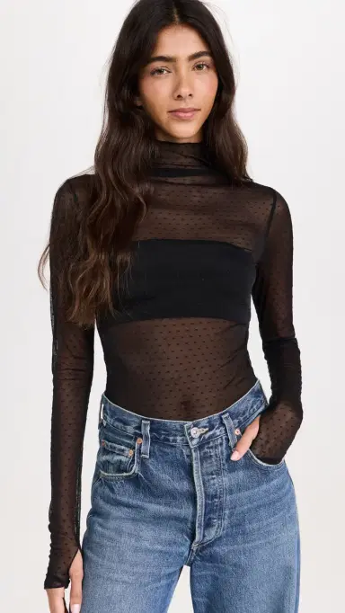Free People On The Dot Layering Black | Thumbnail 2