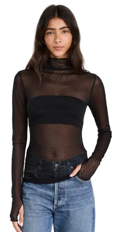 Free People On The Dot Layering Black | Thumbnail 1
