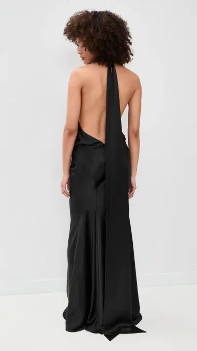 Misha The Cameron Satin Dress Black | Thumbnail 4 Misha The Cameron Satin Dress Black | Thumbnail 4