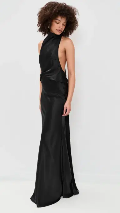 Misha The Cameron Satin Dress Black | Thumbnail 5 Misha The Cameron Satin Dress Black | Thumbnail 5