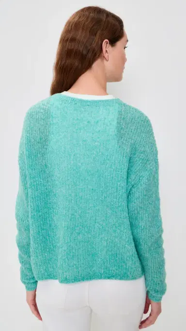 American Vintage Nuggy Cardigan Turquoise Fluo Chine S | Thumbnail 3 American Vintage Nuggy Cardigan Turquoise Fluo Chine S | Thumbnail 3