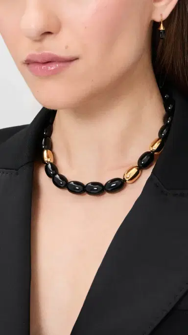 Heaven Mayhem Clementine Necklace Black/Gold One Size | Thumbnail 3