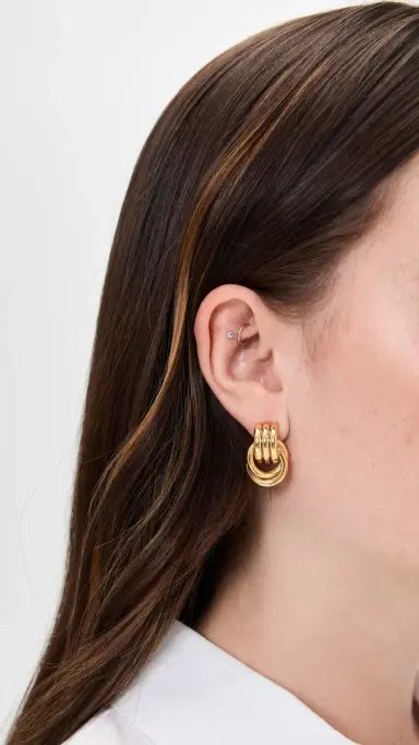 Heaven Mayhem Baby Knot Earrings Gold One Size | Thumbnail 3