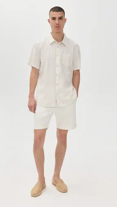 UNIVERSAL WORKS Twill Beach Shorts 7 Ecru M | Thumbnail 5