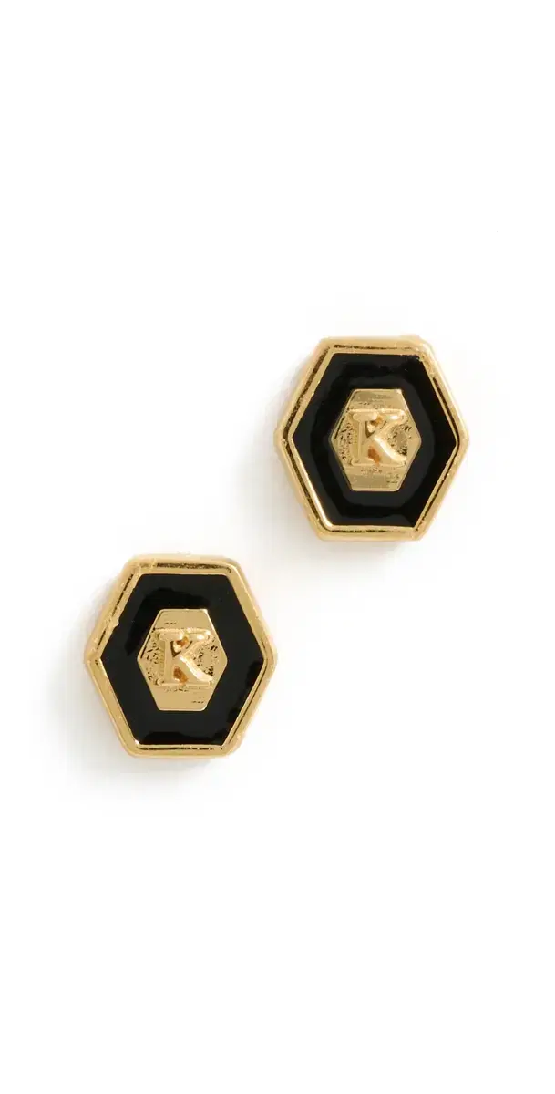 Gwen Beloti Initial Hex Stud Earrings K One Size