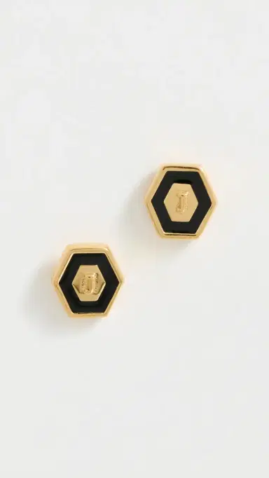 Gwen Beloti Initial Hex Stud Earrings J One Size | Thumbnail 2