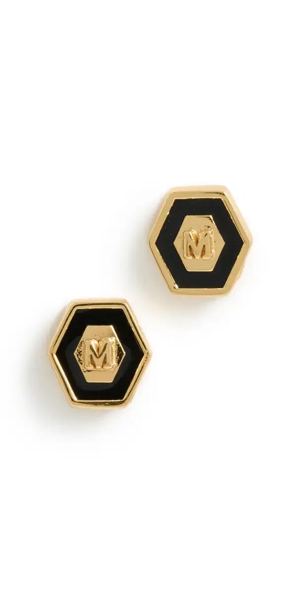 Gwen Beloti Initial Hex Stud Earrings M One Size