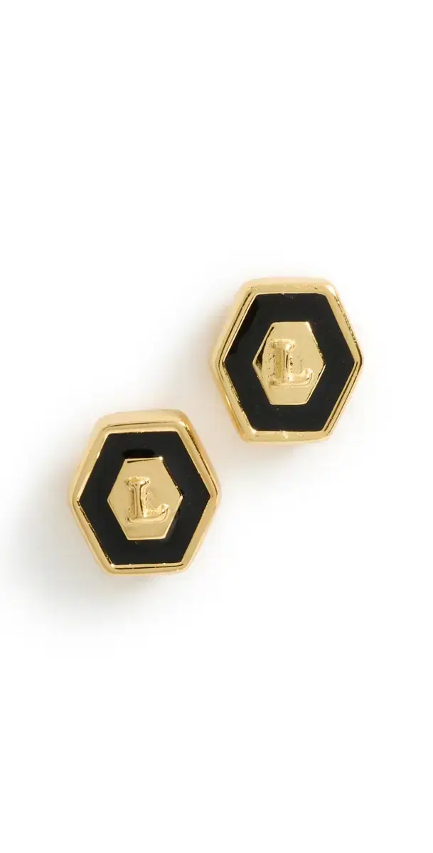 Gwen Beloti Initial Hex Stud Earrings L One Size
