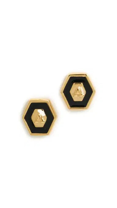 Gwen Beloti Initial Hex Stud Earrings A | Thumbnail 5 Gwen Beloti Initial Hex Stud Earrings A | Thumbnail 5