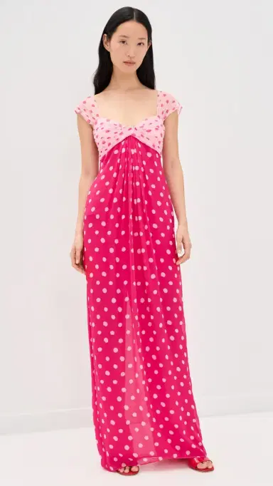 SALONI Chani Long Dress Polka Strawberry | Thumbnail 2
