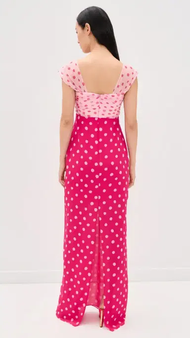 SALONI Chani Long Dress Polka Strawberry | Thumbnail 3