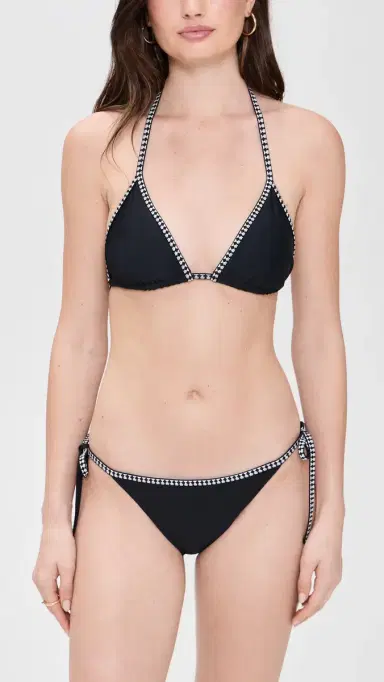 Lemlem Lena String Bikini Bottoms Black M | Thumbnail 4