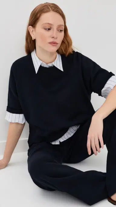 TWP Slouchy Rolled Tee Midnight | Thumbnail 2