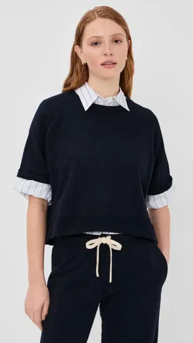 TWP Slouchy Rolled Tee Midnight | Thumbnail 3