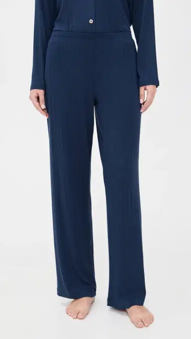 Eberjey Gisele Rib The Long Pajama Set Navy | Thumbnail 5 Eberjey Gisele Rib The Long Pajama Set Navy | Thumbnail 5