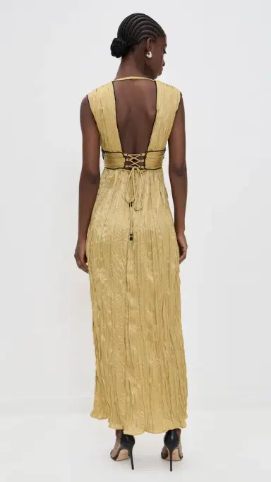 Sabina Musáyev Torin Dress Antique Gold | Thumbnail 3