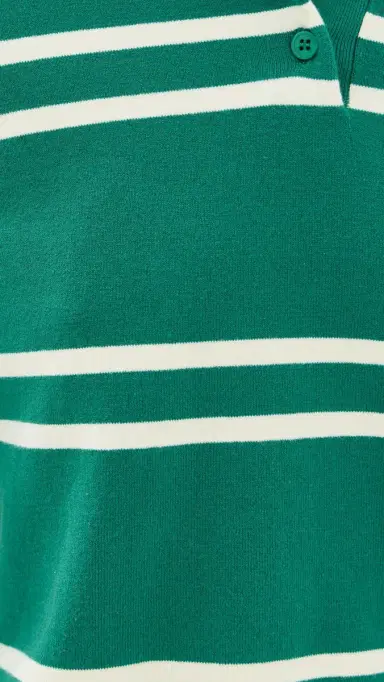 State & Lake Long Sleeve triped Polo Green/White | Thumbnail 6
