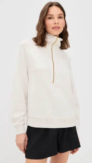 Varley Selene Half Zip Marl Pullover Ivory Marl S | Thumbnail 2
