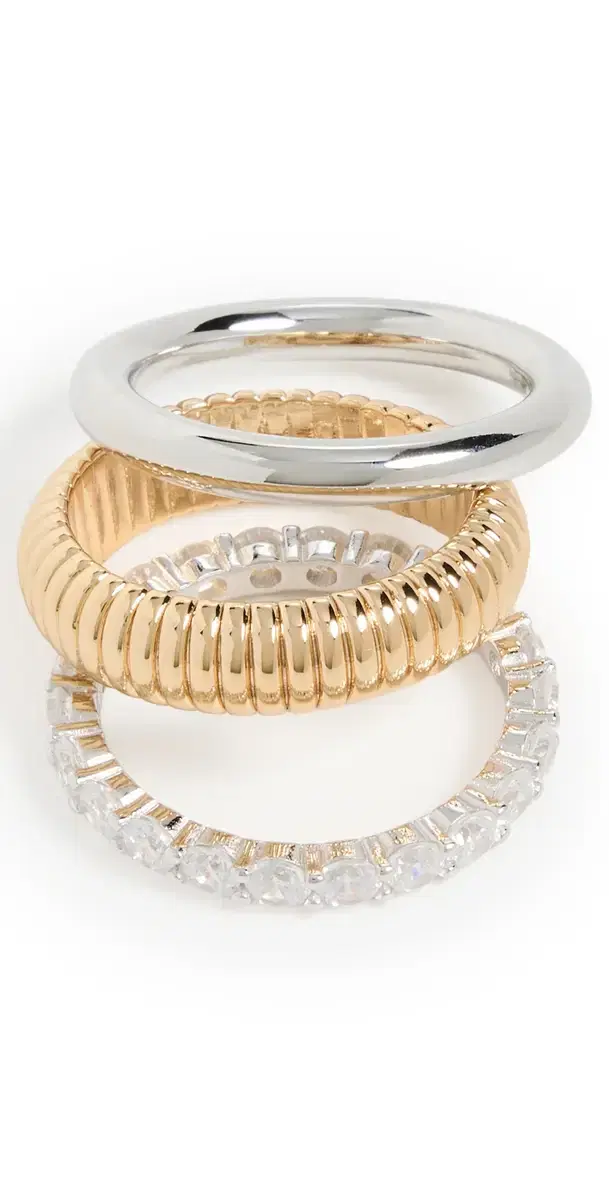 SHASHI Roux Ring Set Gold