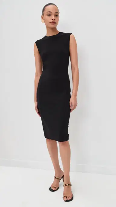 Norma Kamali Sleeveless Dress To Knee Black | Thumbnail 2