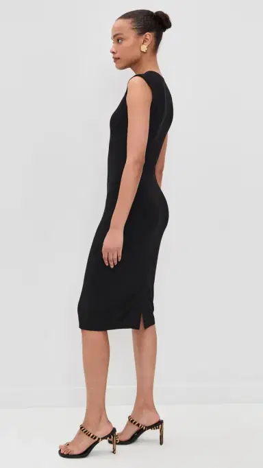 Norma Kamali Sleeveless Dress To Knee Black | Thumbnail 4