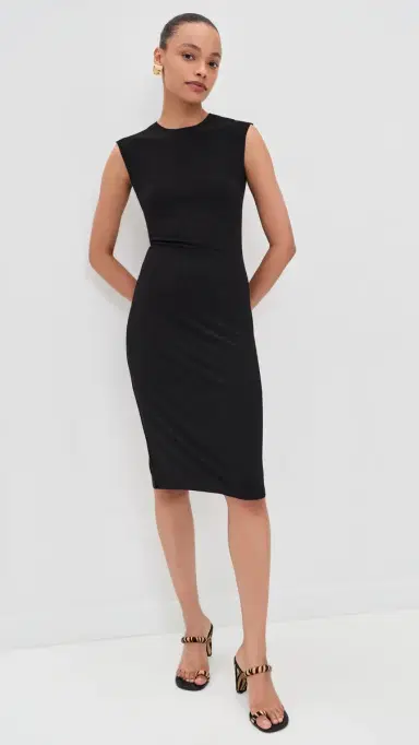 Norma Kamali Sleeveless Dress To Knee Black | Thumbnail 5