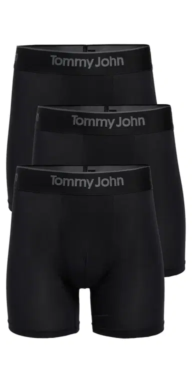 Tommy John econd kin 6 Boxer Briefs 3 Pack Black | Thumbnail 1