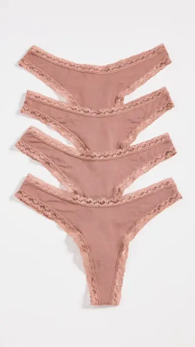 Stripe & Stare Mocha Thong 4 Pack Mocha | Thumbnail 2
