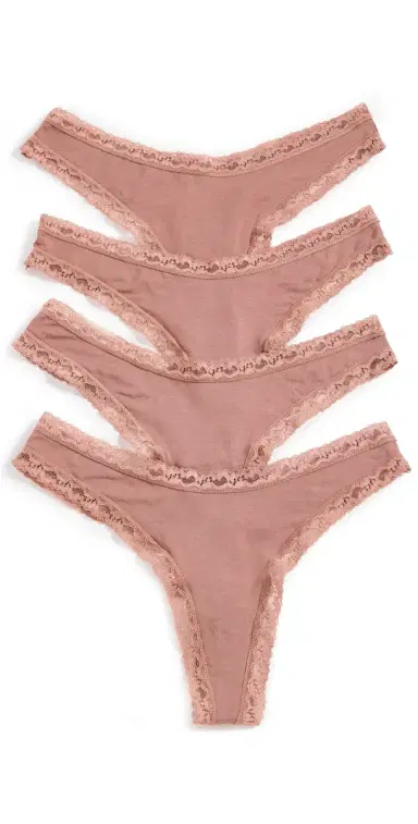 Stripe & Stare Mocha Thong 4 Pack Mocha | Thumbnail 1