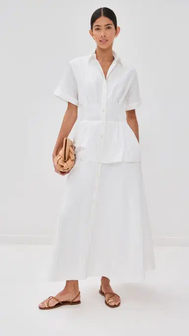 Rosie Assoulin Boogie Woogie Bugle Boy Dress White | Thumbnail 2 Rosie Assoulin Boogie Woogie Bugle Boy Dress White | Thumbnail 2