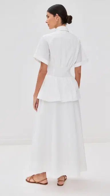 Rosie Assoulin Boogie Woogie Bugle Boy Dress White | Thumbnail 3 Rosie Assoulin Boogie Woogie Bugle Boy Dress White | Thumbnail 3