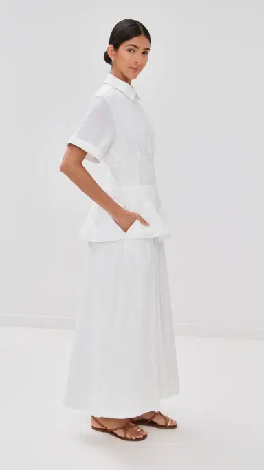 Rosie Assoulin Boogie Woogie Bugle Boy Dress White | Thumbnail 4 Rosie Assoulin Boogie Woogie Bugle Boy Dress White | Thumbnail 4