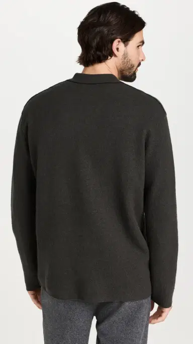 NN07 Jonas Full Button Sweater Dark Army | Thumbnail 3