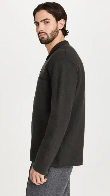 NN07 Jonas Full Button Sweater Dark Army | Thumbnail 4