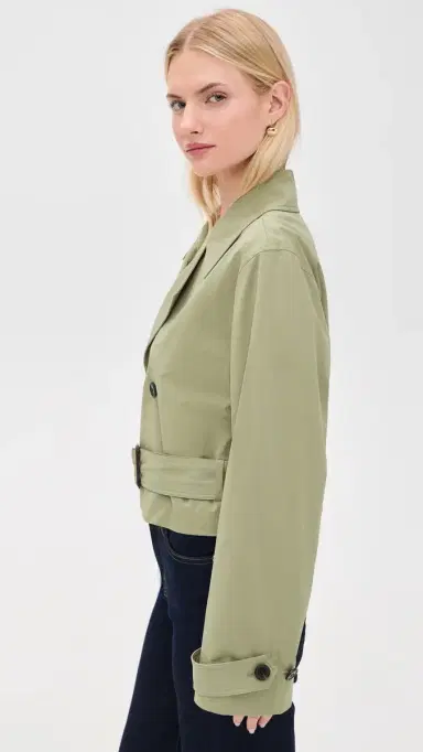 Frame The Uniform Trench Coat Military Green S | Thumbnail 4 Frame The Uniform Trench Coat Military Green S | Thumbnail 4