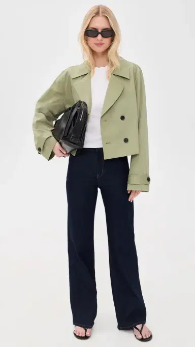 Frame The Uniform Trench Coat Military Green S | Thumbnail 5 Frame The Uniform Trench Coat Military Green S | Thumbnail 5