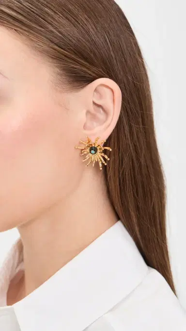 Lizzie Fortunato Cactus Flower Studs Gold One Size | Thumbnail 3