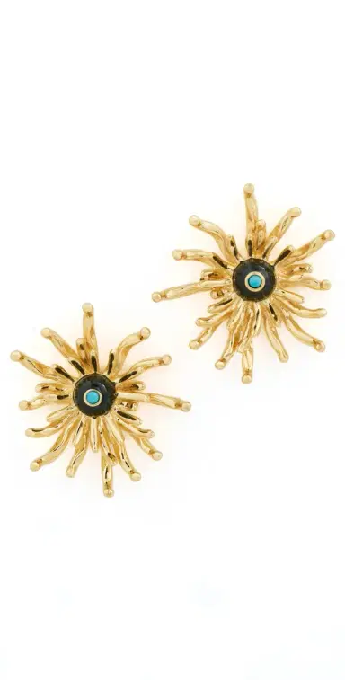 Lizzie Fortunato Cactus Flower Studs Gold One Size | Thumbnail 1