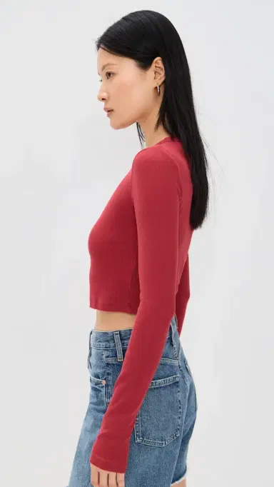 Cotton Citizen Verona Crop Shirt Crimson | Thumbnail 4 Cotton Citizen Verona Crop Shirt Crimson | Thumbnail 4