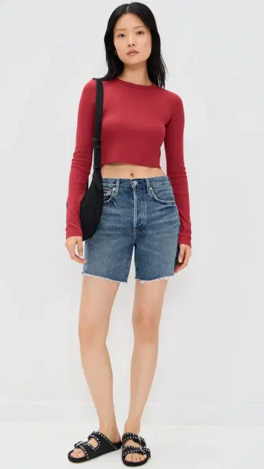 Cotton Citizen Verona Crop Shirt Crimson | Thumbnail 5 Cotton Citizen Verona Crop Shirt Crimson | Thumbnail 5
