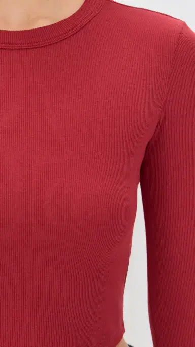 Cotton Citizen Verona Crop Shirt Crimson | Thumbnail 6 Cotton Citizen Verona Crop Shirt Crimson | Thumbnail 6