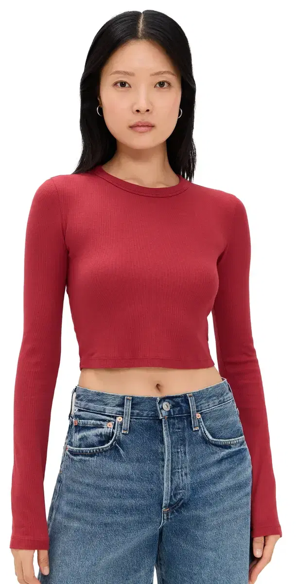 Verona Crop Shirt Crimson
