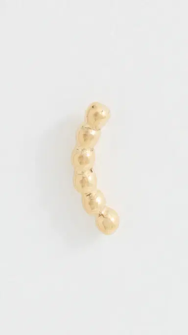 Zoë Chicco 14k Gold Bead Curved Bar Single Stud Earring 14k Yellow Gold One Size | Thumbnail 2