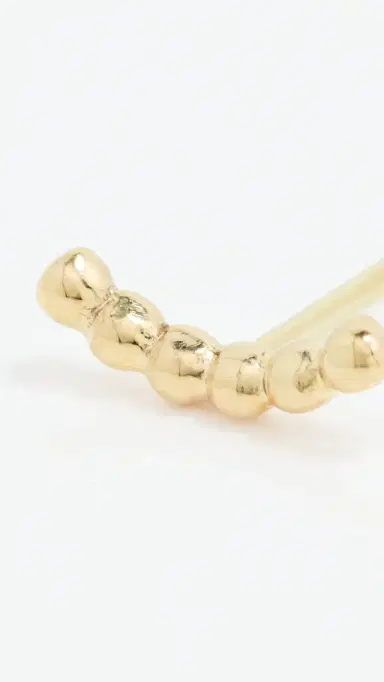 Zoë Chicco 14k Gold Bead Curved Bar Single Stud Earring 14k Yellow Gold One Size | Thumbnail 5